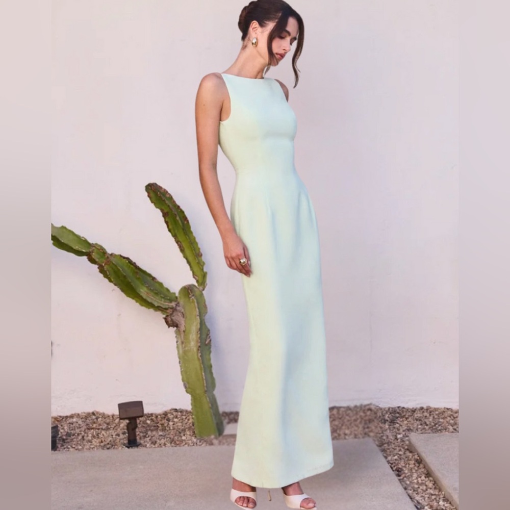 Amanda Uprichard Marbella Hypermint Maxi Dress